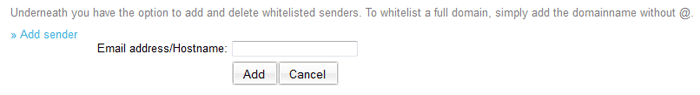 Sender Whitelist Screenshot