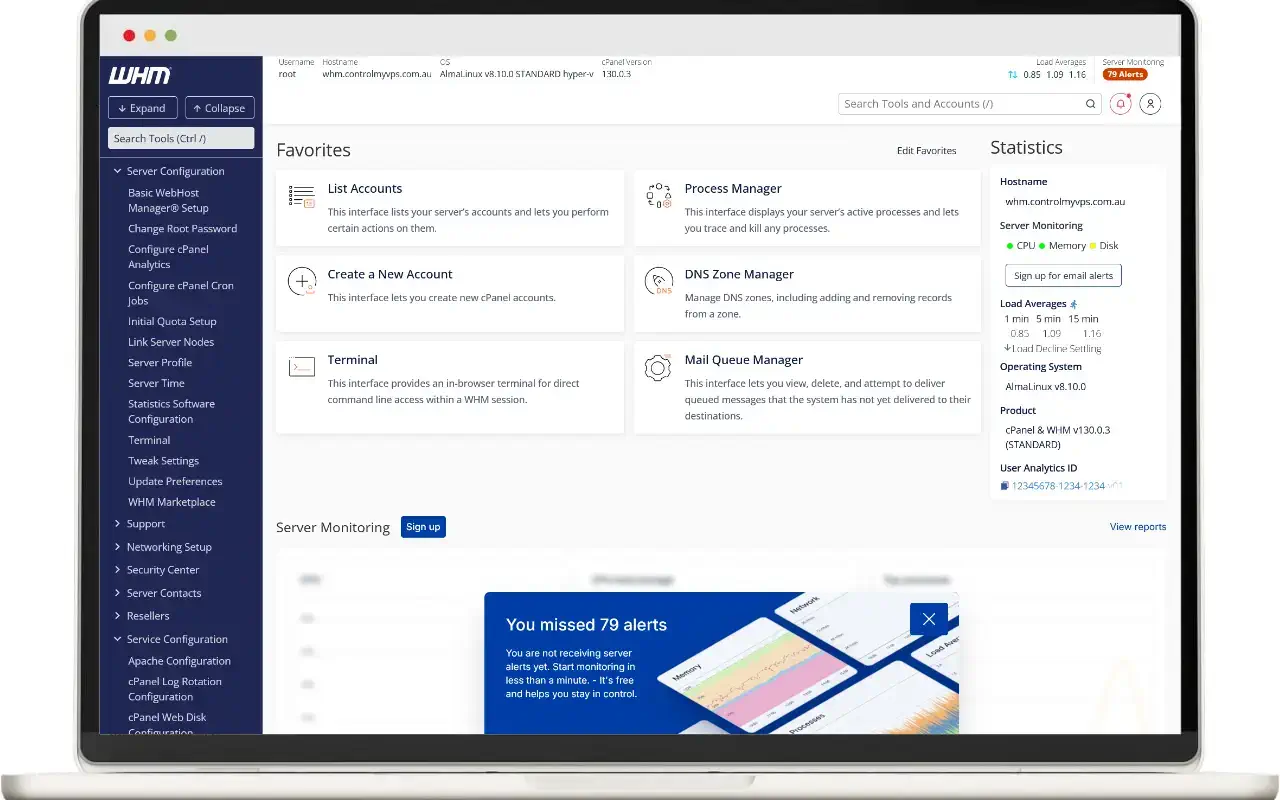 cpanel-managment-options
